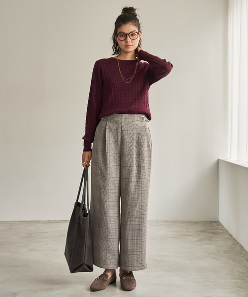 ikka(イッカ)の「ウーリッシュツイルワイドパンツ(その他パンツ・レディース・ダークブラウン/グレー/グレイッシュベージュ/ブラック/カーキ・M/L)」の9枚目の写真