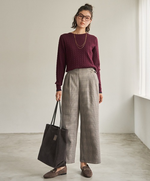 ikka(イッカ)の「ウーリッシュツイルワイドパンツ(その他パンツ・レディース・ダークブラウン/グレー/グレイッシュベージュ/ブラック/カーキ・M/L)」の10枚目の写真