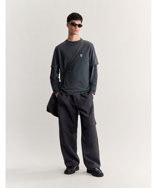 Maison Kitsune(メゾンキツネ)の「FOX HEAD FADED COMFORT TEE-SHIRT(Tシャツ/カットソー・メンズ・ブラック×グレー・XS/S/M/L/XL/XXL)」の4枚目の写真