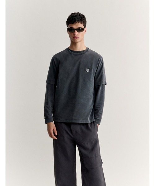Maison Kitsune(メゾンキツネ)の「FOX HEAD FADED COMFORT TEE-SHIRT(Tシャツ/カットソー・メンズ・ブラック×グレー・XS/S/M/L/XL/XXL)」の6枚目の写真