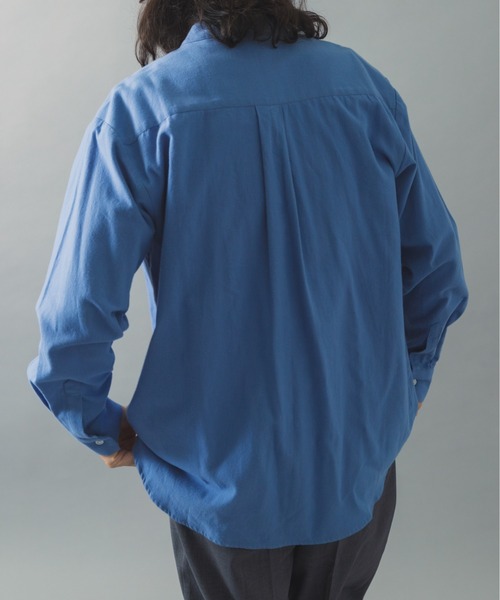 ITEMS URBANRESEARCH（アイテムズ アーバンリサーチ）の「ソフトタッチフランネルバンドカラーシャツ（シャツ/ブラウス・メンズ・オフホワイト/ネイビー/グレー/ブルー・MEDIUM/LARGE）」の22枚目の写真