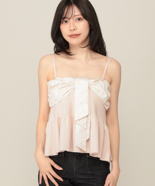 Heather（ヘザー）の「リボンシャツ/ニットビスチェ　1055905（Tシャツ/カットソー・レディース・ネイビー/アイボリー/ピンク/ブラウン・FREE）」の4枚目の写真
