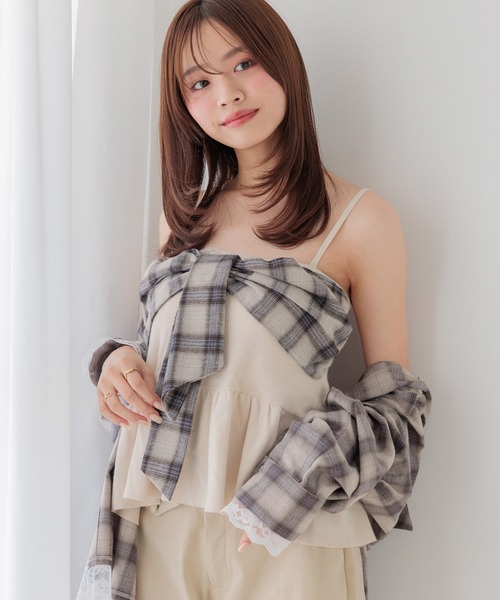 Heather（ヘザー）の「リボンシャツ/ニットビスチェ　1055905（Tシャツ/カットソー・レディース・ネイビー/アイボリー/ピンク/ブラウン・FREE）」の18枚目の写真