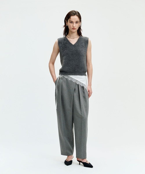 N.O.R.C(ノーク)の「メランジドライタッチラップバレルパンツ【ウォッシャブル】(スラックス・レディース・ブラウン/グレー・S/M)」の7枚目の写真