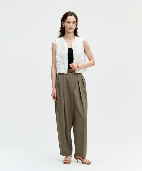 N.O.R.C(ノーク)の「メランジドライタッチラップバレルパンツ【ウォッシャブル】(スラックス・レディース・ブラウン/グレー・S/M)」の14枚目の写真