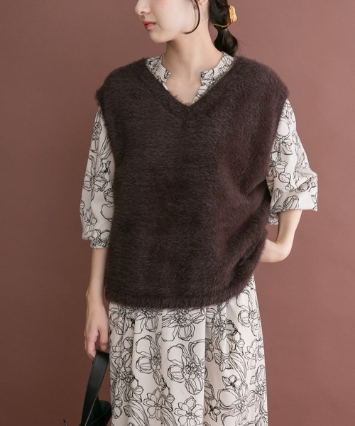 ITEMS URBANRESEARCH(アイテムズ アーバンリサーチ)の「シャギーベスト(ベスト・レディース・カーキ/ブラウン/ライトベージュ・FREE)」の1枚目の写真