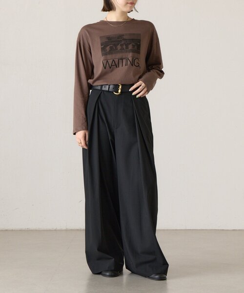 BEARDSLEY(ビアズリー)の「《ZOZO先行予約開始》ダブルタックパンツ《FRIPIER》(その他パンツ・レディース・ブラウン/ブラック・FREE)」の3枚目の写真