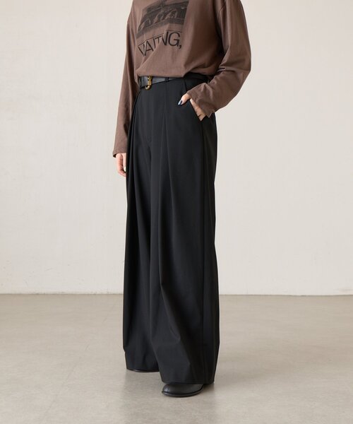 BEARDSLEY(ビアズリー)の「《ZOZO先行予約開始》ダブルタックパンツ《FRIPIER》(その他パンツ・レディース・ブラウン/ブラック・FREE)」の5枚目の写真