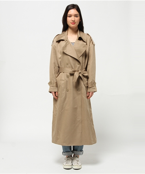 MOUSSY（マウジー）の「LONG TRENCH（その他アウター・レディース・ライトグレー/ベージュ・1/2）」の3枚目の写真