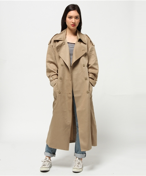 MOUSSY（マウジー）の「LONG TRENCH（その他アウター・レディース・ライトグレー/ベージュ・1/2）」の8枚目の写真