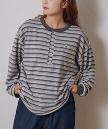 【GEVACO】リンガーボーダーヘンリー長袖TEE