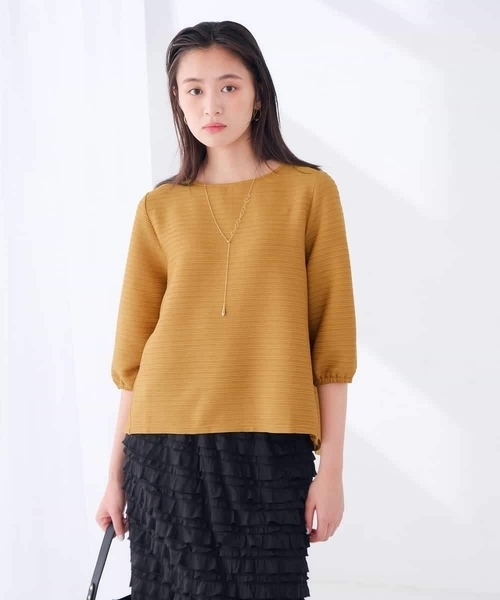 a.v.v（アーヴェヴェ）の「ピンタックボーダーカットソー（Tシャツ/カットソー・レディース・アイボリー/マスタード/グリーン・36/38/40）」の20枚目の写真