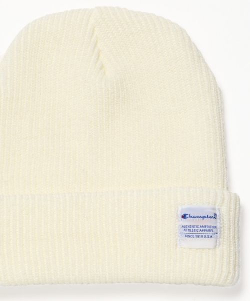 Champion(チャンピオン)の「【Champion】別注カラーワッチ/715410(ニットキャップ/ビーニー・メンズ・ホワイト/ブルー/グレー/ネイビー/ブラック・FREE)」の2枚目の写真