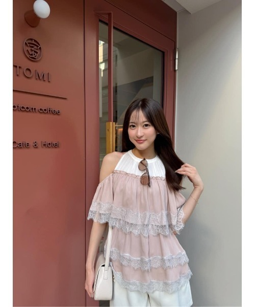 Her lip to(ハーリップトゥー)の「Marilou Lace Tiered Top(その他トップス・レディース・ローズ系・S/M)」の9枚目の写真