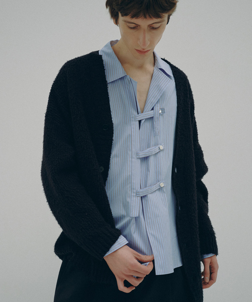 EDIFICE(エディフィス)の「Hedie.+ Shaggy Cardigan(カーディガン/ボレロ・メンズ・ブラック/グリーン・2/3)」の5枚目の写真