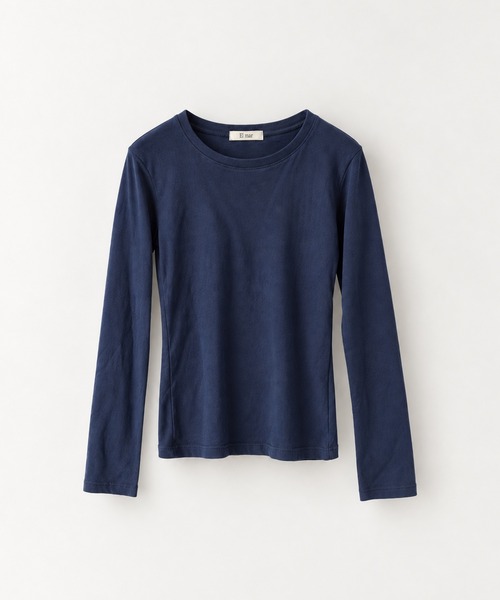 CANAL JEAN（キャナルジーン）の「El mar　フライスコンパクトロンT（Tシャツ/カットソー・レディース・ネイビー/チャコールグレー/ブラウン/ホワイト・ONE SIZE）」の4枚目の写真