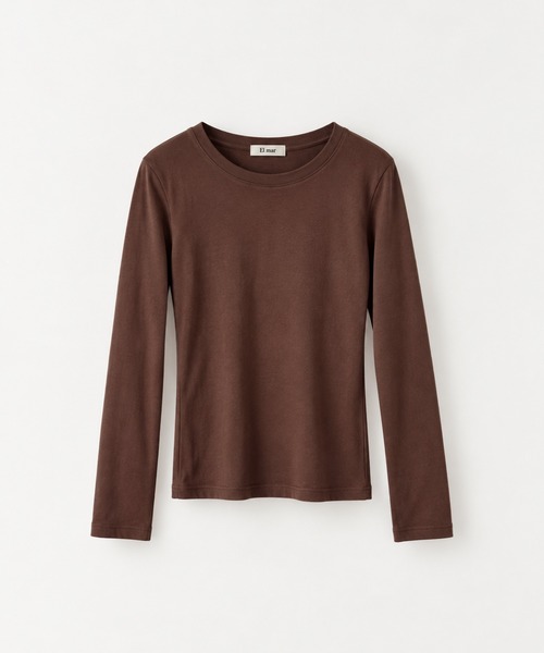 CANAL JEAN（キャナルジーン）の「El mar　フライスコンパクトロンT（Tシャツ/カットソー・レディース・ネイビー/チャコールグレー/ブラウン/ホワイト・ONE SIZE）」の6枚目の写真