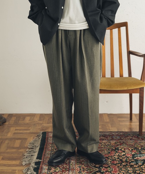 SENSE OF PLACE by URBAN RESEARCH(センスオブプレイスバイアーバンリサーチ)の「ストレッチヘリンボーンテーパードパンツ(その他パンツ・メンズ・ネイビー/カーキ・MEDIUM/LARGE)」の7枚目の写真