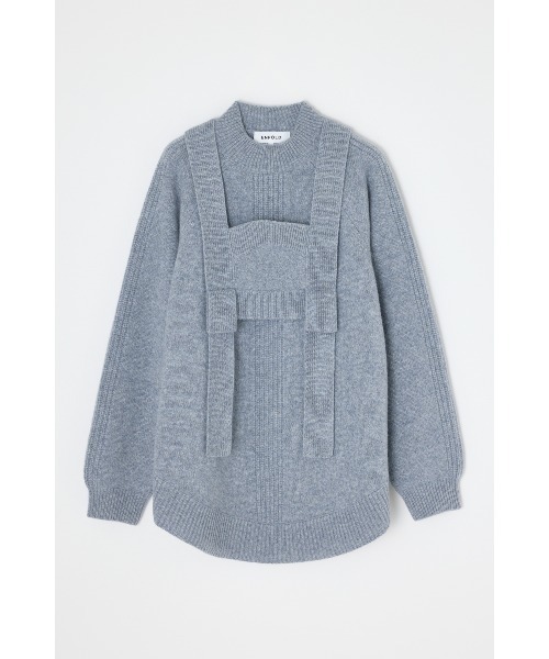 ENFOLD(エンフォルド)の「BUSTIER LAYERED PULLOVER(ニット/セーター・レディース・杢グレー/オフホワイト/ダークネイビー・38)」の2枚目の写真