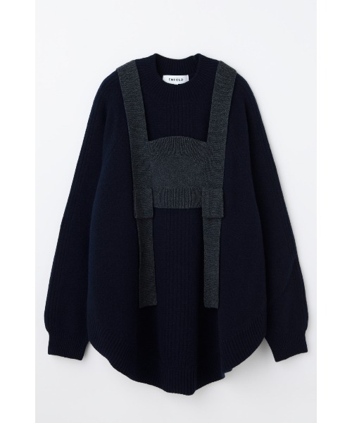 ENFOLD(エンフォルド)の「BUSTIER LAYERED PULLOVER(ニット/セーター・レディース・杢グレー/オフホワイト/ダークネイビー・38)」の3枚目の写真