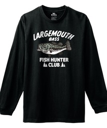 NOBOUND（ノーバウンド） 長袖Tシャツ バスイラスト フィッシング プリント レギュラーシルエット ロンT トップス カットソー レディース