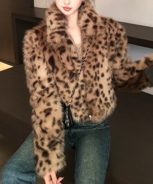 SHEENA(シーナ)の「レオパードフェイクファーブルゾン(ブルゾン・レディース・ベージュ・M)」の14枚目の写真