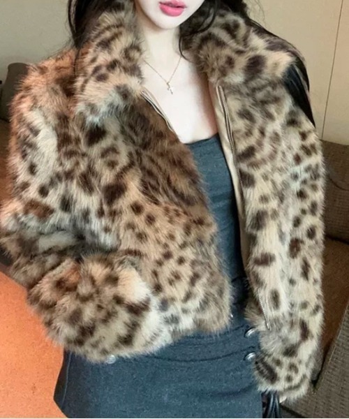 SHEENA(シーナ)の「レオパードフェイクファーブルゾン(ブルゾン・レディース・ベージュ・M)」の21枚目の写真