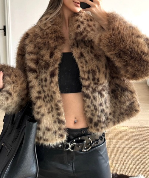 SHEENA(シーナ)の「レオパードフェイクファーブルゾン(ブルゾン・レディース・ベージュ・M)」の22枚目の写真