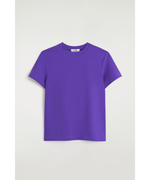 COS（コス）の「ブラッシュド コットンTシャツ（Tシャツ/カットソー・レディース・パープル・XS/S/M/L/XL）」の7枚目の写真
