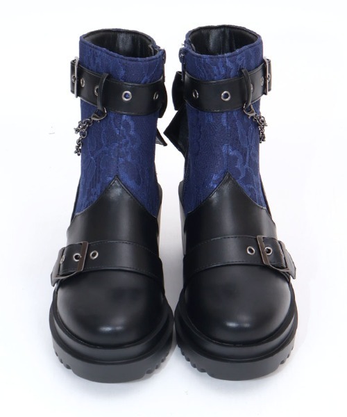 axes femme（アクシーズファム）の「レース切替ゴシックブーツ（ブーツ・レディース・ブラック/ブルー・LARGE/MEDIUM）」の15枚目の写真