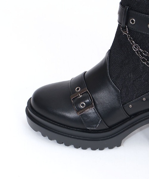 axes femme（アクシーズファム）の「レース切替ゴシックブーツ（ブーツ・レディース・ブラック/ブルー・LARGE/MEDIUM）」の20枚目の写真