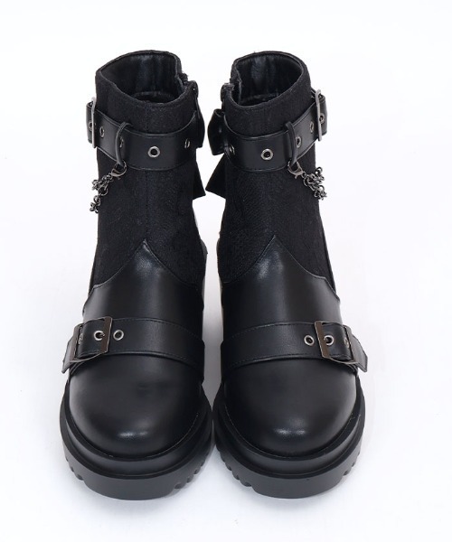 axes femme（アクシーズファム）の「レース切替ゴシックブーツ（ブーツ・レディース・ブラック/ブルー・LARGE/MEDIUM）」の22枚目の写真