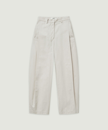 POT Curved Cotton Wide Pants Sea Salt