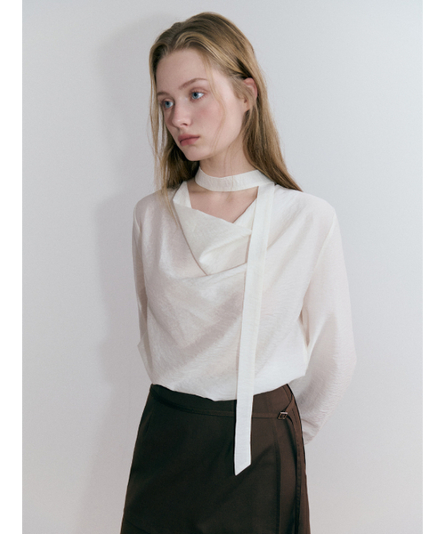 ETMON(エトモン)の「カウルネックタイブラウス アイボリー(シャツ/ブラウス・レディース・その他・SMALL/MEDIUM)」の1枚目の写真