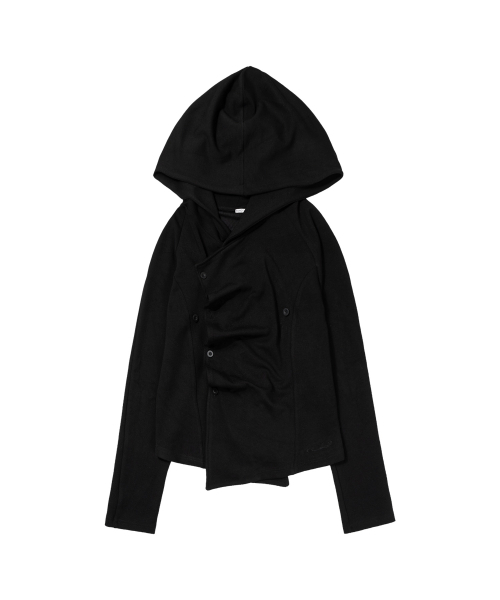 FANCY CLUB(ファンシークラブ)の「オブリック フード カーディガン (BLACK) F26ZA514(カーディガン/ボレロ・レディース・その他・FREE)」の11枚目の写真