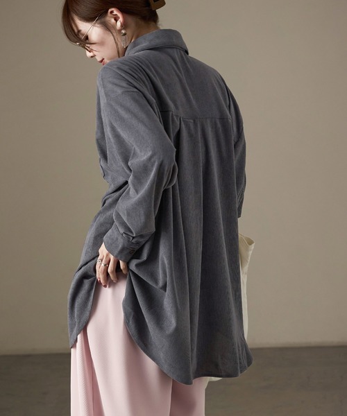 Fashion Letter(ファッションレター)の「コーデュロイ オーバーサイズシャツ(シャツ/ブラウス・レディース・チャコール/ブラウン/カーキ/ベージュ・M)」の19枚目の写真