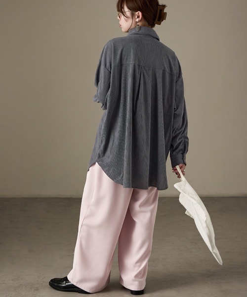 Fashion Letter(ファッションレター)の「コーデュロイ オーバーサイズシャツ(シャツ/ブラウス・レディース・チャコール/ブラウン/カーキ/ベージュ・M)」の21枚目の写真