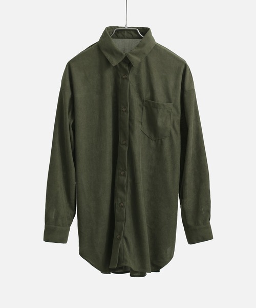 Fashion Letter(ファッションレター)の「コーデュロイ オーバーサイズシャツ(シャツ/ブラウス・レディース・チャコール/ブラウン/カーキ/ベージュ・M)」の6枚目の写真