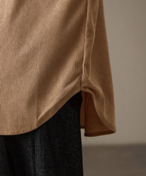 Fashion Letter(ファッションレター)の「コーデュロイ オーバーサイズシャツ(シャツ/ブラウス・レディース・チャコール/ブラウン/カーキ/ベージュ・M)」の10枚目の写真