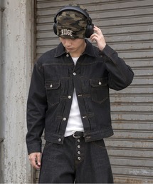 SPINNS（スピンズ）の「【セットアップ可能】短丈13.5oz フロントボタンセカンドデニムジャケット/Gジャケ/ヒッコリーストライプ/ダック素材（デニムジャケット）」