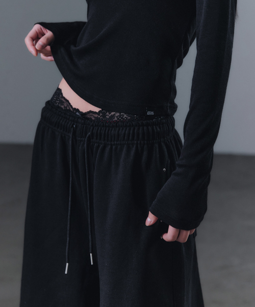 GROWHIDE（グロウハイド）の「ルインスタッドピンタックバンディングバミューダパンツ（その他パンツ・レディース・ライトグレー/ブラック・FREE）」の7枚目の写真