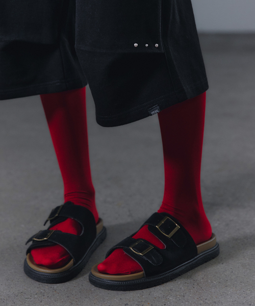 GROWHIDE（グロウハイド）の「ルインスタッドピンタックバンディングバミューダパンツ（その他パンツ・レディース・ライトグレー/ブラック・FREE）」の9枚目の写真