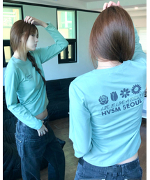 W NAME CARD L/S TEE(MINT)