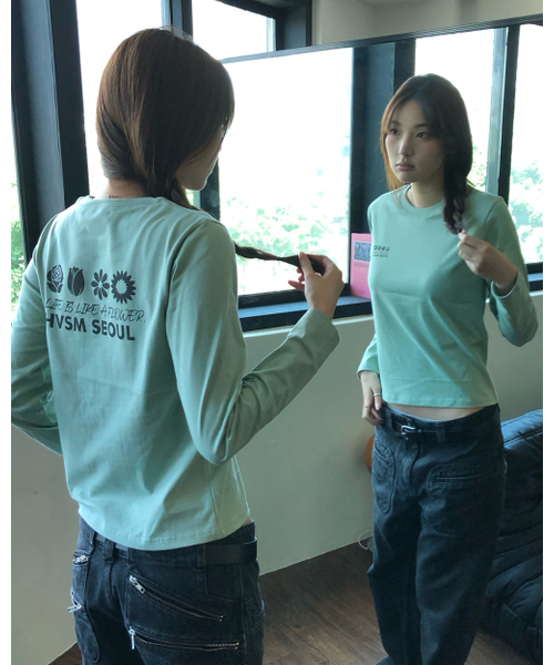 HAVISM(ヘビズム)の「W NAME CARD L/S TEE(MINT)(Tシャツ/カットソー・レディース・その他・FREE)」の2枚目の写真
