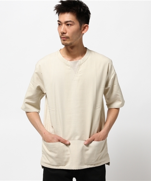 senelier（セネリエ）の「【senelier】セネリエ WALLET OVER SHIRT（Tシャツ/カットソー・メンズ・ネイビー/ベージュ・1/3/2）」の10枚目の写真