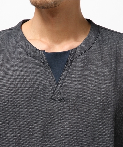 senelier（セネリエ）の「【senelier】セネリエ WALLET OVER SHIRT（Tシャツ/カットソー・メンズ・ネイビー/ベージュ・1/3/2）」の5枚目の写真