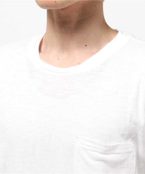 AZUL by moussy(アズールバイマウジー)の「スラブ天竺フェイクレイヤードCN半袖ポケT(Tシャツ/カットソー・メンズ・インディゴブルー/ホワイト・X-SMALL/XX-LARGE/LARGE/X-LARGE/SMALL/MEDIUM)」の5枚目の写真