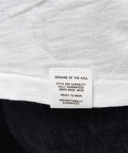 AZUL by moussy(アズールバイマウジー)の「スラブ天竺フェイクレイヤードCN半袖ポケT(Tシャツ/カットソー・メンズ・インディゴブルー/ホワイト・X-SMALL/XX-LARGE/LARGE/X-LARGE/SMALL/MEDIUM)」の9枚目の写真