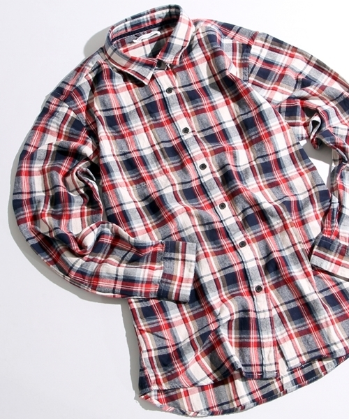 WEGO(ウィゴー)の「WEGO/タータンチェックネルシャツ(シャツ/ブラウス・メンズ・ブラック系その他2/レッド系その他2/イエロー系その他3/パープル系その他2/レッド系その他3・LARGE/MEDIUM/SMALL)」の5枚目の写真