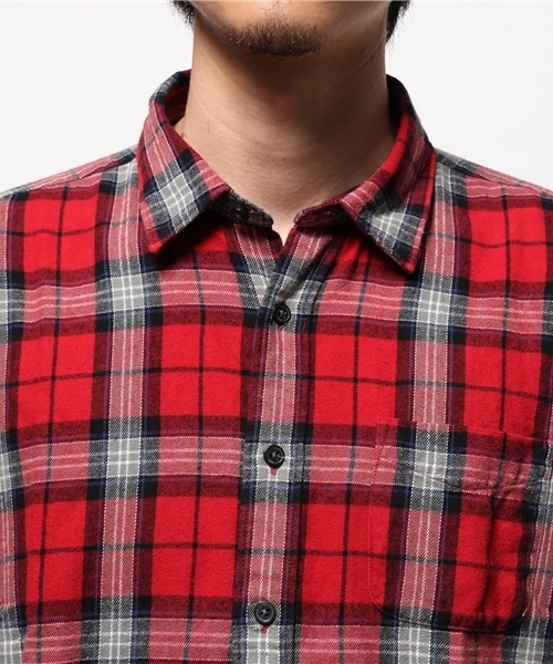 WEGO(ウィゴー)の「WEGO/タータンチェックネルシャツ(シャツ/ブラウス・メンズ・ブラック系その他2/レッド系その他2/イエロー系その他3/パープル系その他2/レッド系その他3・LARGE/MEDIUM/SMALL)」の8枚目の写真